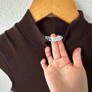 Zara Dark Brown High-Neck maxi dress